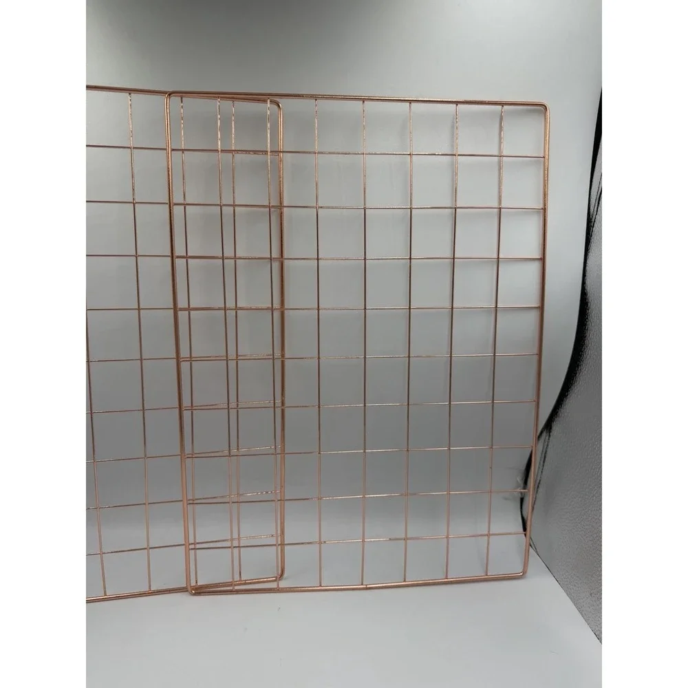 Lot Of 2 Rose Gold Wire Grid Panel 12 X 16.25 Inches!